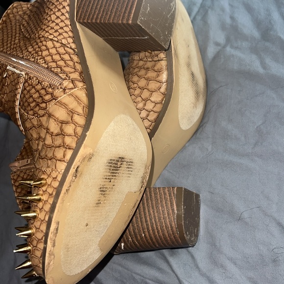 Liliana snake print with gold hardware 3” heel booties - Picture 14 of 14